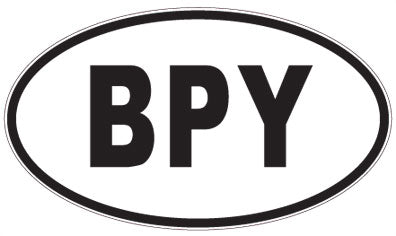 BPY - 3 Letter Initials Oval Sticker