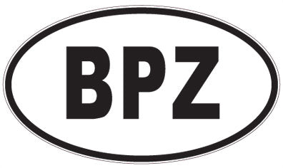 BPZ - 3 Letter Initials Oval Sticker