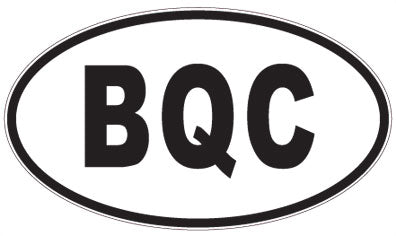 BQC - 3 Letter Initials Oval Sticker