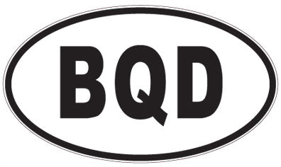 BQD - 3 Letter Initials Oval Sticker