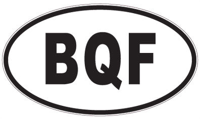 BQF - 3 Letter Initials Oval Sticker