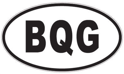 BQG - 3 Letter Initials Oval Sticker