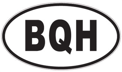 BQH - 3 Letter Initials Oval Sticker