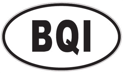 BQI - 3 Letter Initials Oval Sticker