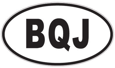 BQJ - 3 Letter Initials Oval Sticker