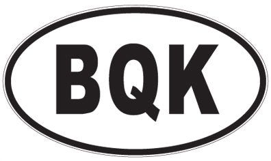 BQK - 3 Letter Initials Oval Sticker