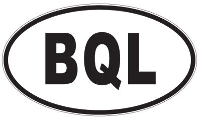 BQL - 3 Letter Initials Oval Sticker