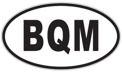 BQM - 3 Letter Initials Oval Sticker