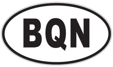 BQN - 3 Letter Initials Oval Sticker