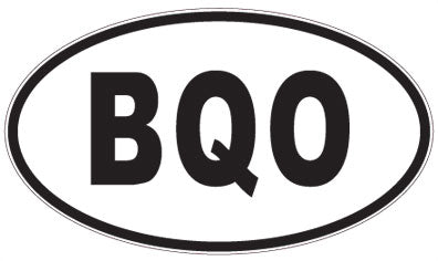 BQO - 3 Letter Initials Oval Sticker