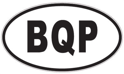 BQP - 3 Letter Initials Oval Sticker