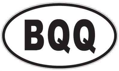 BQQ - 3 Letter Initials Oval Sticker