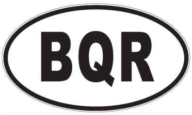 BQR - 3 Letter Initials Oval Sticker