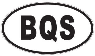 BQS - 3 Letter Initials Oval Sticker