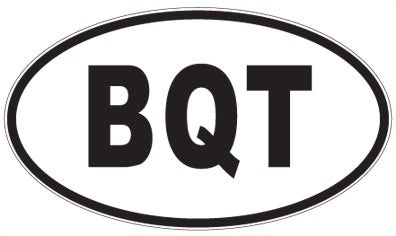 BQT - 3 Letter Initials Oval Sticker