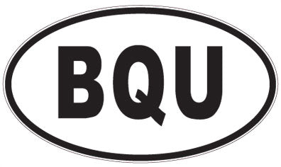 BQU - 3 Letter Initials Oval Sticker