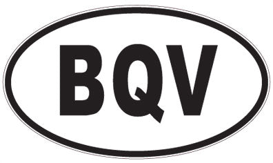 BQV - 3 Letter Initials Oval Sticker