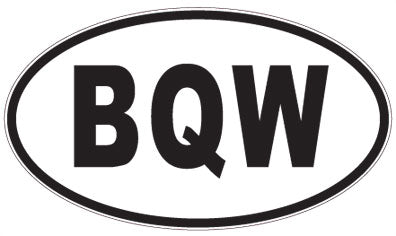 BQW - 3 Letter Initials Oval Sticker