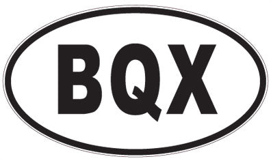 BQX - 3 Letter Initials Oval Sticker