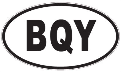 BQY - 3 Letter Initials Oval Sticker