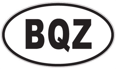 BQZ - 3 Letter Initials Oval Sticker