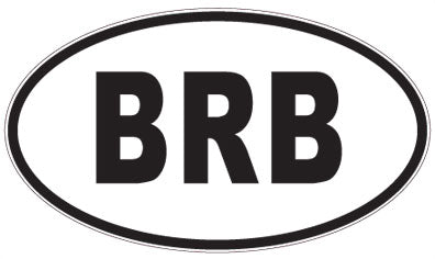 BRB - 3 Letter Initials Oval Sticker
