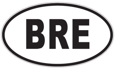 BRE - 3 Letter Initials Oval Sticker