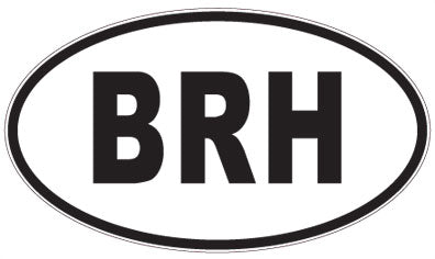 BRH - 3 Letter Initials Oval Sticker