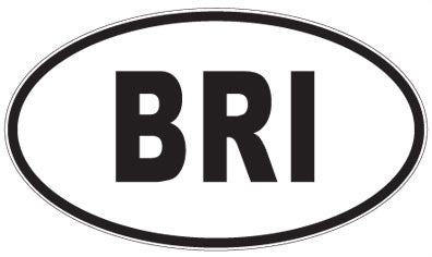 BRI - 3 Letter Initials Oval Sticker