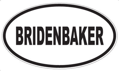 BRIDENBAKER - Oval Magnet