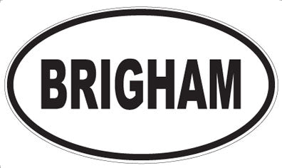BRIGHAM - Oval Magnet