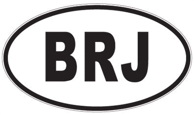 BRJ - 3 Letter Initials Oval Sticker