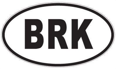 BRK - 3 Letter Initials Oval Sticker