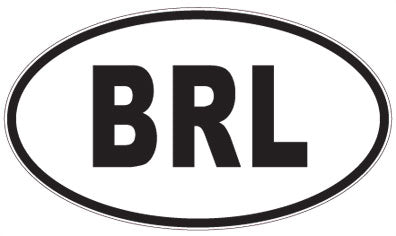 BRL - 3 Letter Initials Oval Sticker