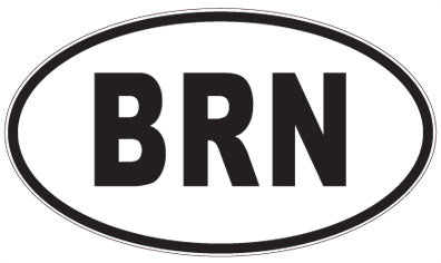 BRN - 3 Letter Initials Oval Sticker
