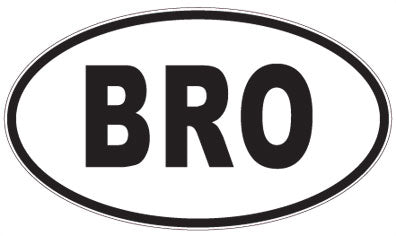 BRO - 3 Letter Initials Oval Sticker