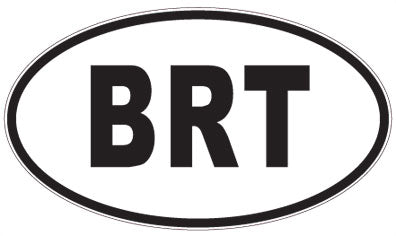 BRT - 3 Letter Initials Oval Sticker