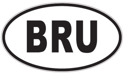 BRU - 3 Letter Initials Oval Sticker