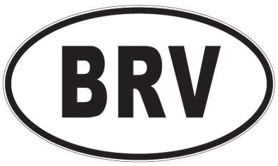 BRV - 3 Letter Initials Oval Sticker