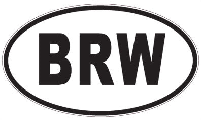 BRW - 3 Letter Initials Oval Sticker