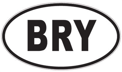 BRY - 3 Letter Initials Oval Sticker