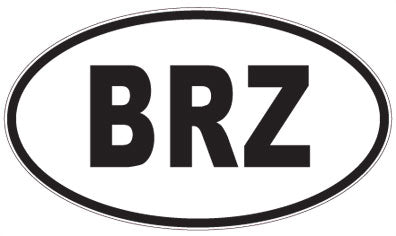 BRZ - 3 Letter Initials Oval Sticker