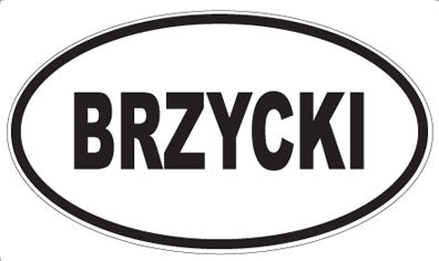 BRZYCKI - Oval Magnet