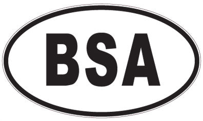 BSA - 3 Letter Initials Oval Sticker