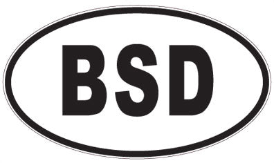 BSD - 3 Letter Initials Oval Sticker