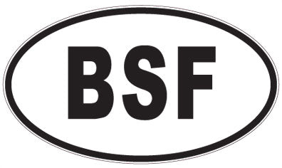 BSF - 3 Letter Initials Oval Sticker