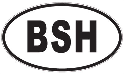 BSH - 3 Letter Initials Oval Sticker
