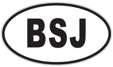 BSJ - 3 Letter Initials Oval Sticker