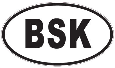 BSK - 3 Letter Initials Oval Sticker