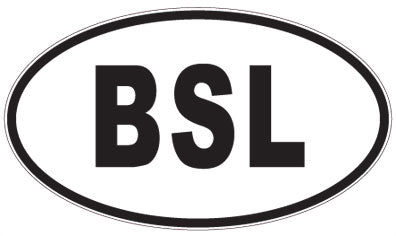 BSL - 3 Letter Initials Oval Sticker
